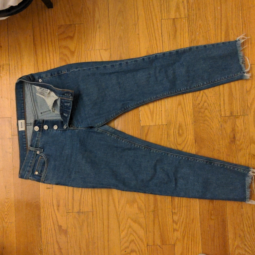 Hudson Raw Hem Button Fly Jeans